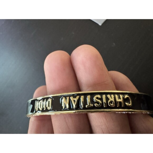 Christian Dior Night Code Black Lacquer M Crystal Edge Gold Finish Cuff Bangle - Picture 16 of 16